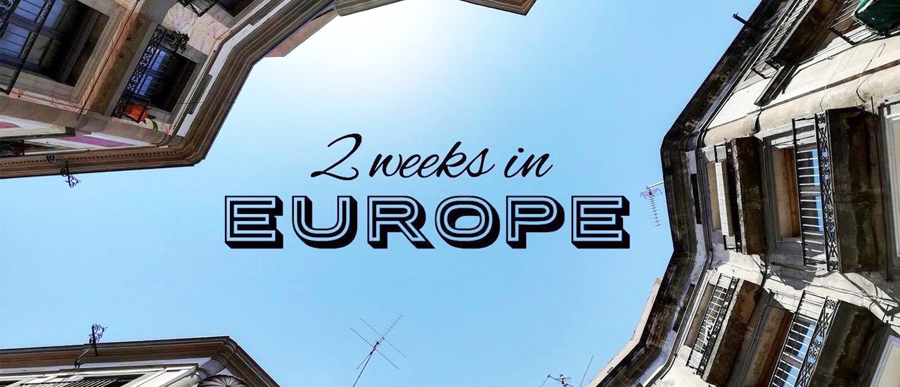 cover 2 week adventure in Europe - 4 countries & 8 cities