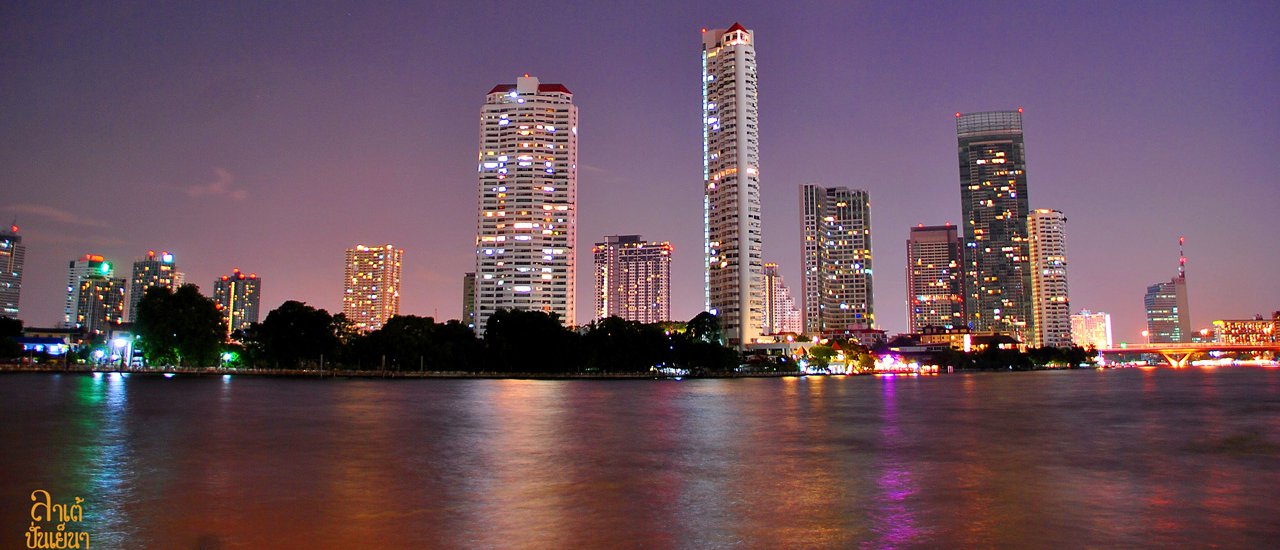 cover Luxury Living, Watching The Chao Phraya River Night Light at Chatrium Hotel Riverside Bangkok.