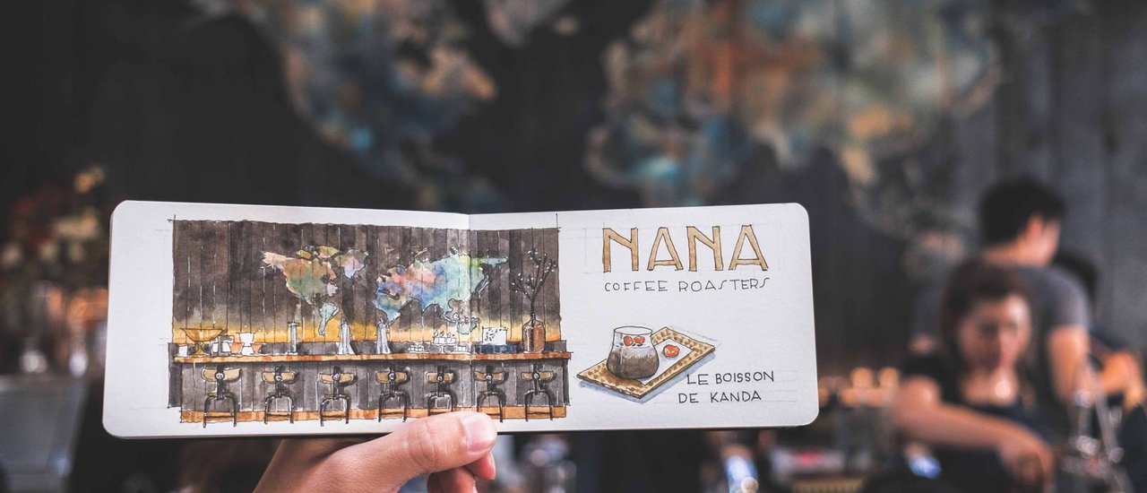 cover วาดไป เที่ยวไป กินไป : รวมรูปวาด 58 คาเฟ่ในปี 2018