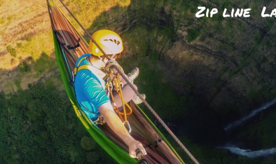 Cover ไปโหน Zip line สูง ท้าความเสียว ข้ามน้ำตกตาดฟาน ลาวใต้...