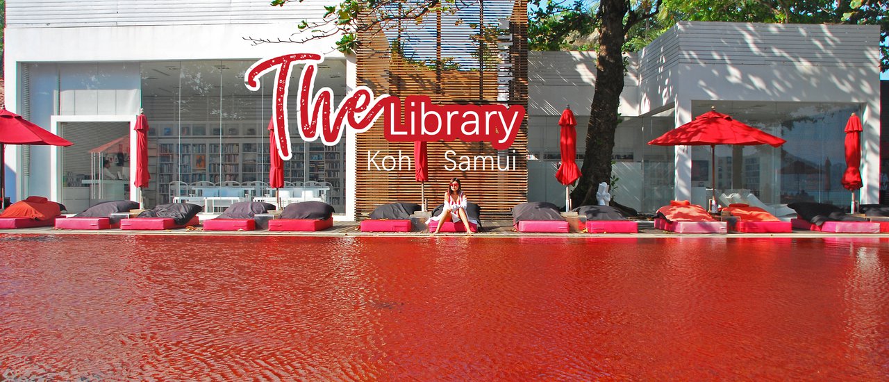 cover สระว่ายน้ำสีแดง เก๋ๆ The Library Samui : เดอะ ไลบรารี่ สมุย