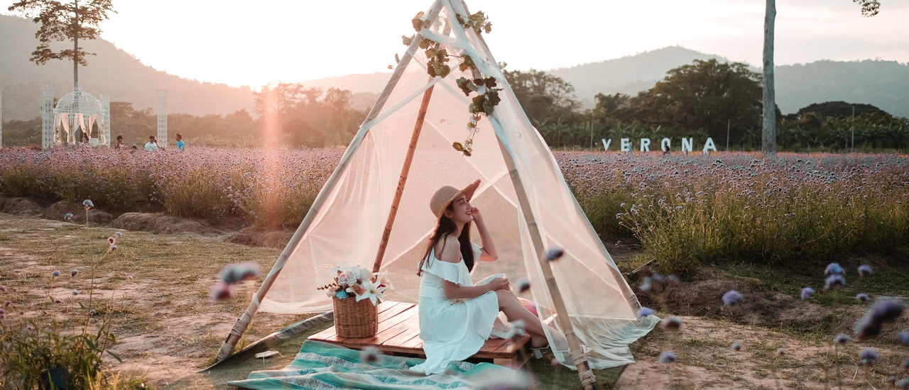 cover ไปนอนเต็นท์สุดชิค ท่ามกลางขุนเขาและทุ่งดอกเวอร์บีน่า ที่ The Verona at Tublan