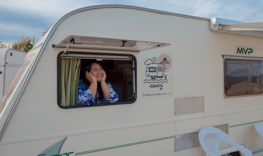 cover Away by a day : นอนรถบ้านริมทะเลหัวหิน