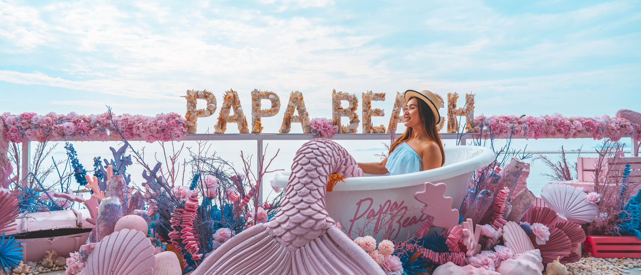 cover รีวิว Papa Beach Pattaya คาเฟ่สุดชิคในพัทยา มุมถ่ายรูปเพียบ