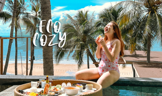 cover รีวิว โรงแรม Eco Cozy Beachfront Cha-am ถ่ายรูปตอนเล่นเซิร์ฟ เสิร์ฟ Floating breakfast บน Pool villa ส่วนตัวยามเช้า