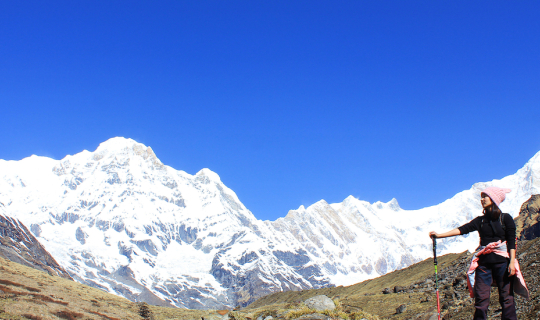 Cover Trekking to Annapurna Base Camp (ABC) , Nepal...