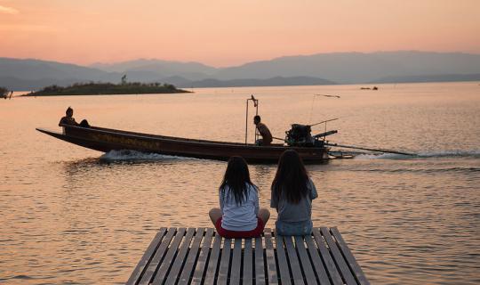 Cover Floating on the water, waiting for you at the raft by the water "Phu...