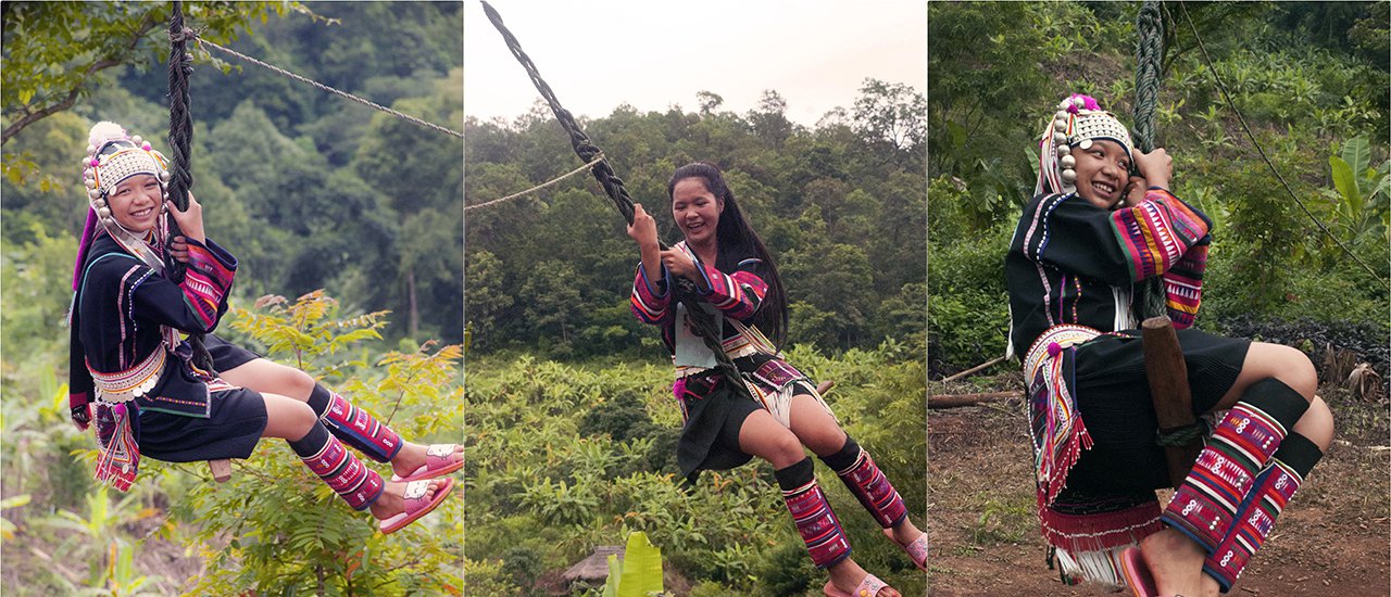 cover This is a great place to relax: The swing at the Akha village of Huay Pong, Mae Taeng district, Chiang Mai province.