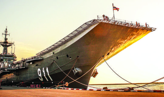 Cover Ruling the skies and the seas, the Chakri Naruebet.

@HTMS Chakri Na...