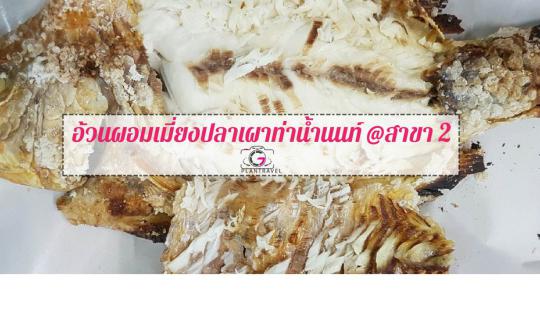 cover Check-in to the delicious food, fat and thin grilled fish with betel leaves at Nonthaburi Pier.