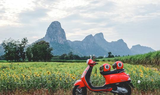 Cover Ride your trusty Vespa to conquer the 3,790 steps to the top of Khao...