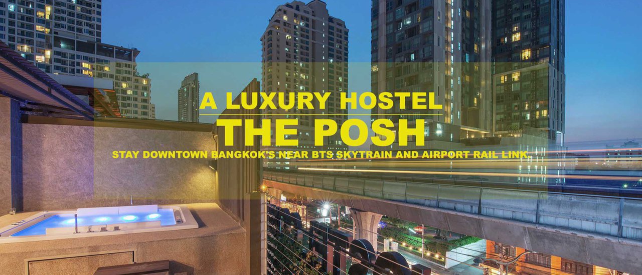 cover The Posh: A Luxury Hostel in the Heart of Bangkok
This luxury hostel boasts a prime location in the heart of Bangkok, offering convenient access to both the BTS Skytrain and Airport Link at Phaya Thai station.