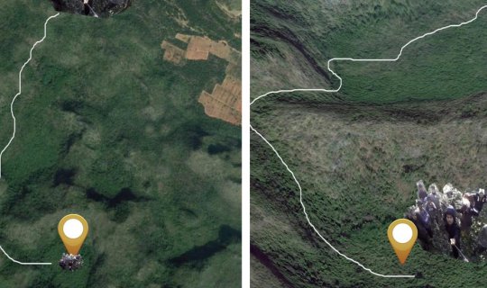 cover Expedition to a Crater-like Sinkhole in a Cave by Visitors in Kaeng Sean Subdistrict, Mueang District, Kanchanaburi Province, Thailand.