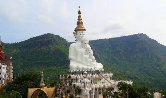 Cover Phu Tub Berk, Phra That Pha Son Kaew in the early rainy season (gree...