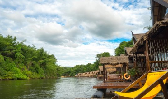 Cover This rainy season, sleep on a raft. The FloatHouse River Kwai has a ...