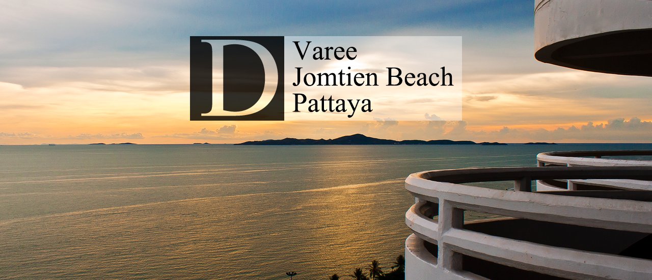 cover Fine, Varee Jomtien Beach Pattaya on a golden-hued day.