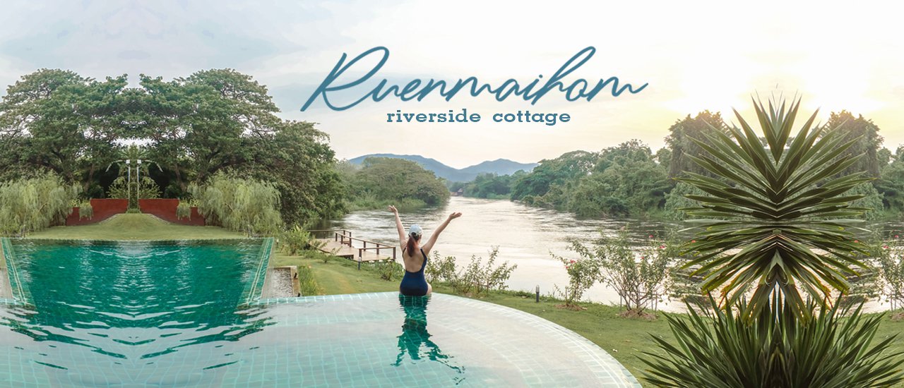 cover Ruen Maihom Riverside Cottage 🌿🛀  Accommodation in Kanchanaburi...with a view of the Mae Klong River.