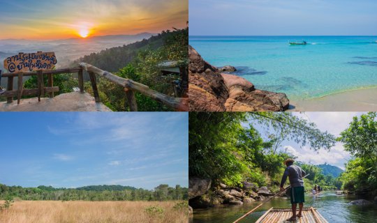 cover Explore Phang Nga: Discover the charming Khai Nui Hill, conquer the challenging Khao Na Yak Sea, and enjoy a relaxing raft stay at Vang Vieng.