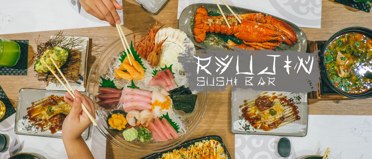 cover Take me to eat Japanese food at "Ryujin Sushi & Bar" restaurant.