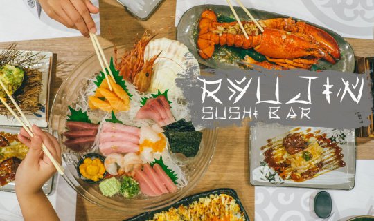 cover Take me to eat Japanese food at "Ryujin Sushi & Bar" restaurant.