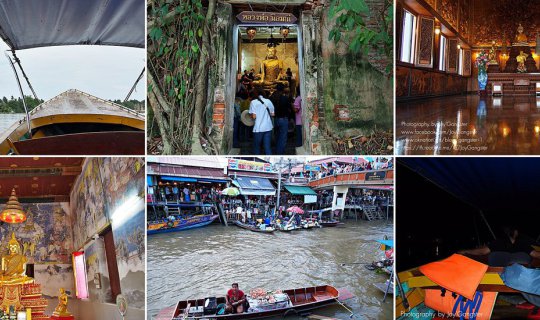 Cover Boat trip to see temples, worship Buddha, visit Amphawa, and watch f...