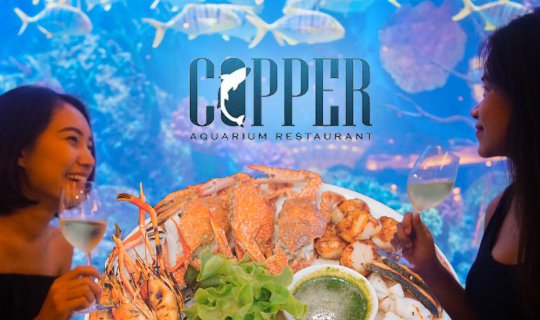 cover Copper Aquarium Restaurant: A Seafood Buffet in a Private Aquarium