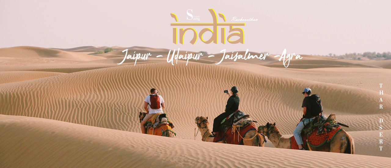 cover A comprehensive review of the four must-visit cities in India: Jaipur, Udaipur, Jaisalmer, and Agra.