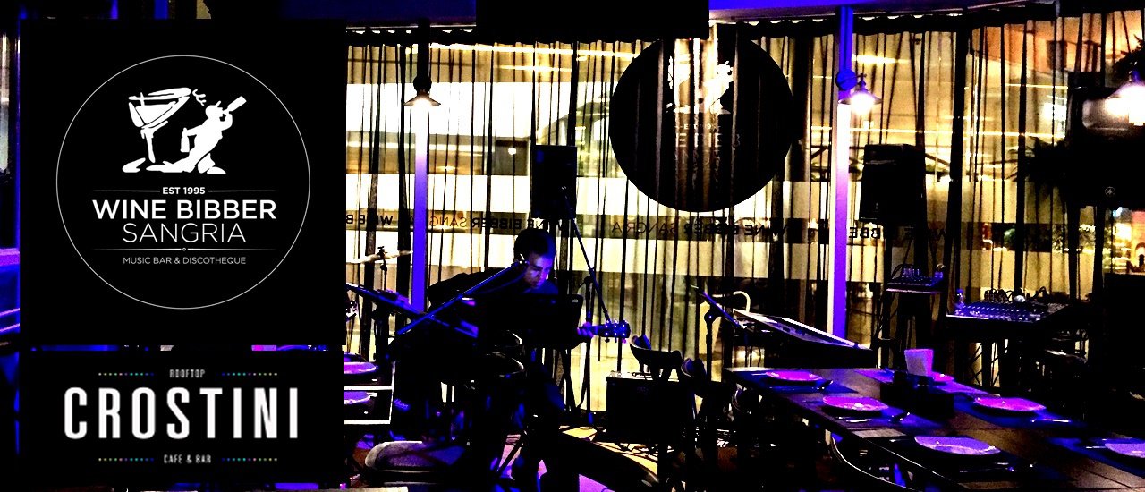 cover A small party with Italian wine bar "Crostini & Wine Bibber Sangria Music"