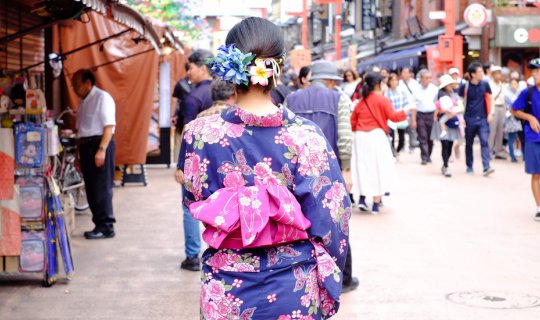 Cover Yukata outfit for sightseeing, light and airy style....