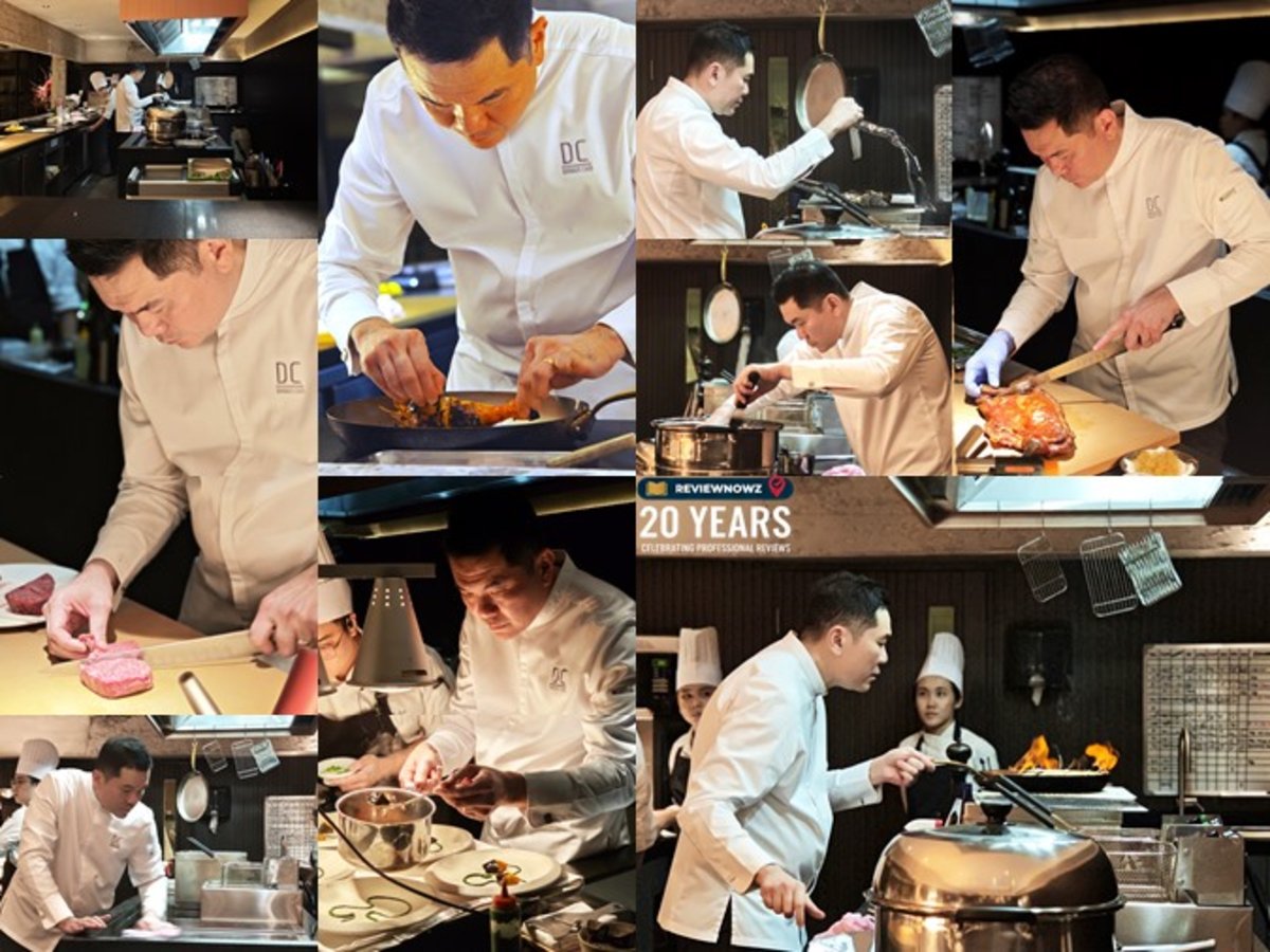 Chef Darren Chin ขณะกำลังปรุงอาหารอย่างพิถีพิถัน