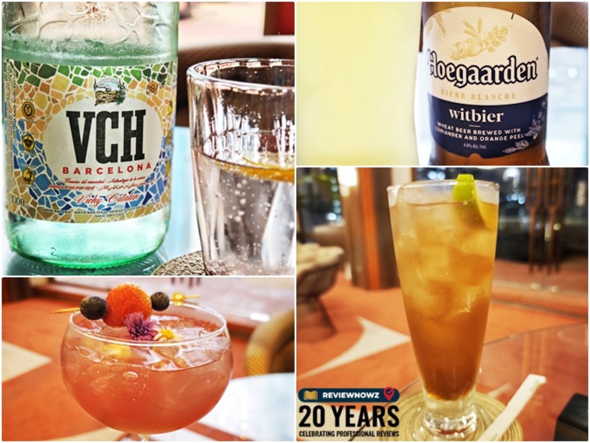 รวมภาพเครื่องดื่มและค็อกเทลโปรโมชั่น 1 แถม 1 เมนู Ruby Sunset และ Long Island Iced Tea พร้อมน้ำแร่ VCH Barcelona และเบียร์ Hoegaarden ห้องอาหารคลับรูบี้ Club Ruby โรงแรมไอเดน สุรวงศ์ Aiden Surawong รีวิวโดย ReviewNowz