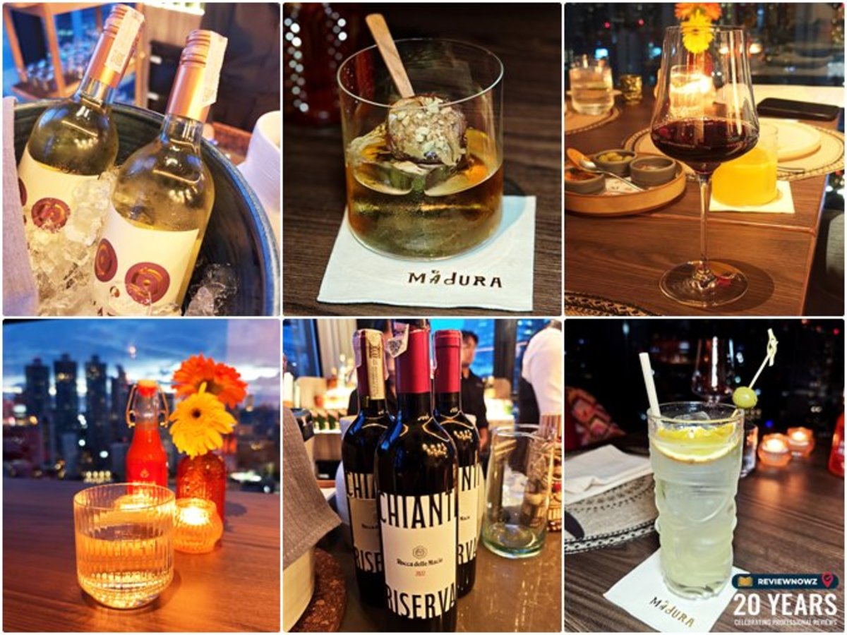 เมนูเครื่องดื่ม ไวน์แดง และค็อกเทล Banana Fashioned กับ Limade el Sol Madura Rooftop Bangkok SKYVIEW Hotel Bangkok ReviewNowz