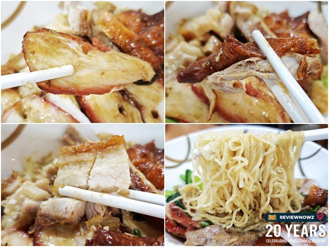 หมูแดง เป็ดย่าง หมูกรอบ และเส้นบะหมี่เหนียวนุ่มคลุกเครื่องซอสชิ้นพอดีคำ ร้านครัวสุวรรณา วังหลัง ReviewNowz