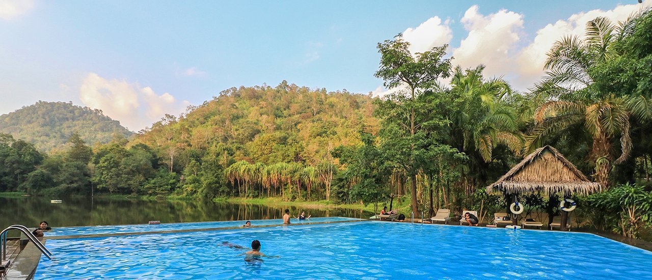 cover Lay down in hot spring and enjoying the adventure @ Home Phutoey, Kanchanaburi